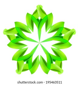 Abstract green pattern made of paper or ribbons