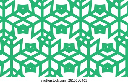 Abstract green pattern on transparent background with seamless tile. Creative modern graphic art with geometric shapes and fractal style texture. Wallpaper decoration with unique design element and intricate details, visual appeal and versatile usage.