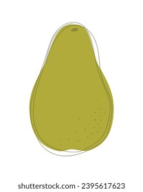 Abstract green pear isolated on white background