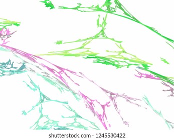 Abstract green pink background on white backdrop. Rectangular horizontal shape. Average rough design.
