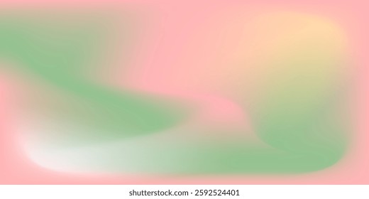 Abstract green pink color gradient blurred modern art background simple waves
