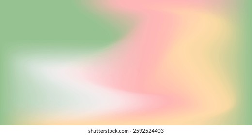 Abstract green pink color gradient blurred modern art background simple waves