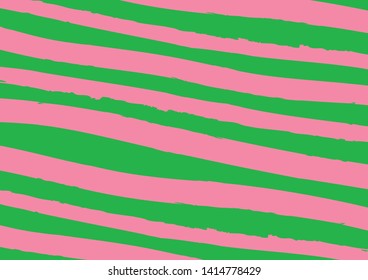 Abstract green pink lines. Decoration background for print and web. Dry brush strokes design.