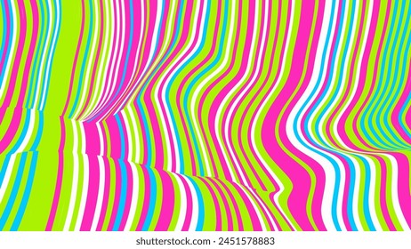 Abstract green and pink vertical waves design