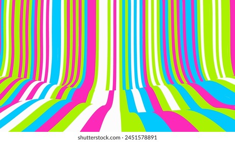 Diseño de ondas de Vertical verde y rosa Abstractas