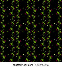 abstract green plants on a dark color
