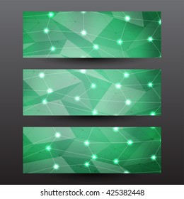Abstract green polygon background heaader