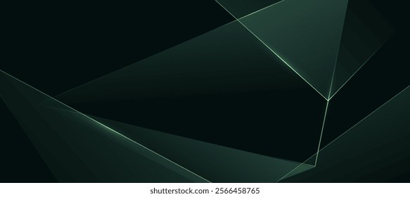 Abstract green polygon elegant background vector illustration, banner business product present
