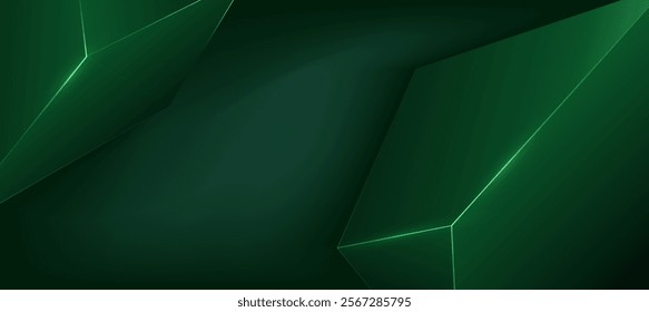Abstract green polygon elegant background vector illustration, banner business product present