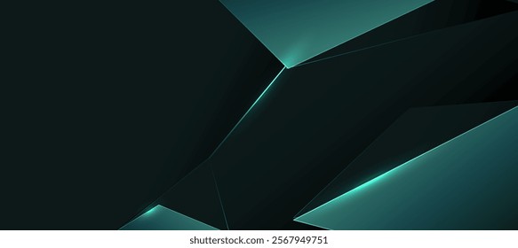 Abstract green polygon elegant background vector illustration for banner business product present