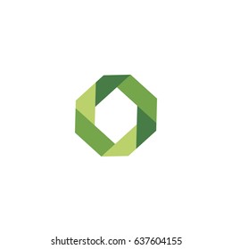 abstract green polygon logo