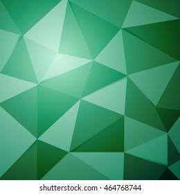 Abstract green polygon triangle background, stock vector