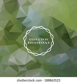 Abstract green polygonal background