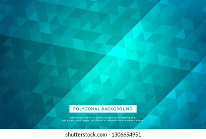 Abstract green polygonal background. gradient triangle shape concept with light line.