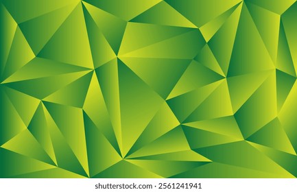 Abstract green polygonal background with triangles. Vector Illustration.