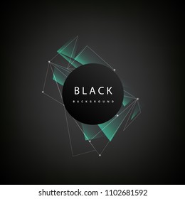 Abstract Green Polygonal Connection Black Background Vector Image
