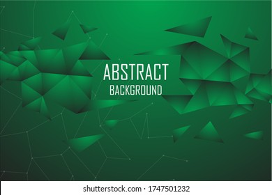 Abstract Green Polygonal Space Background with Connecting Dots and Lines. Vector polygonal design
