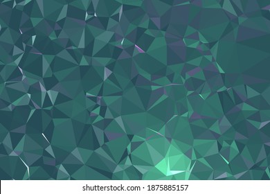 Abstract Green Polygonal Space Background. Geometric Polygonal background molecule and communication. Concept of science, chemistry, biology, medicine, technology.