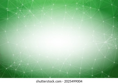Resumen del fondo del espacio poligonal verde con puntos y líneas de conexión.  Estructura de conexión y antecedentes científicos. Diseño HUD futurista.