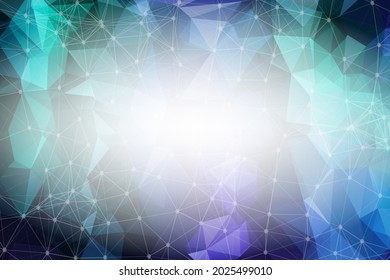 Resumen del fondo del espacio poligonal verde con puntos y líneas de conexión.  Estructura de conexión y antecedentes científicos. Diseño HUD futurista.