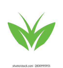Abstract green praying mantis logo symbol isolated on a white background.