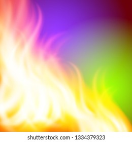 Abstract green purple fire background for your design