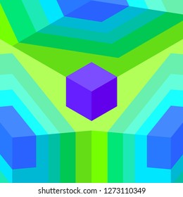 Abstract green and purple square vector background for web.