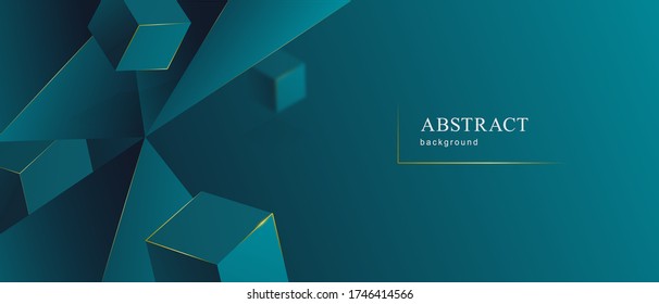 Abstract green pyramid background cubes. Geometric modern pyramid graphic elegant green background cube vibrant gradient digital wallpaper, colorful vector texture smooth blurry glow abstract web map.