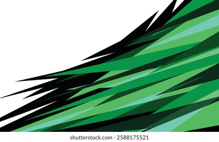 Abstract green racing speed geometric stripes background for car wrap decal