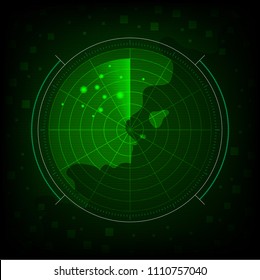 abstract green radar background and wallpaper vector