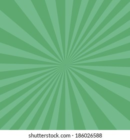 Abstract Green Rays Pattern. Vector illustration.