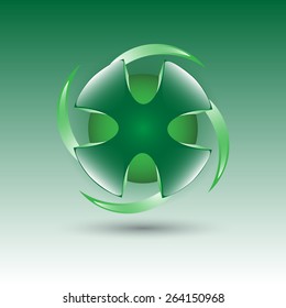 the abstract green realistic logo, eps 10