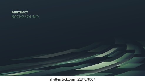 Resumen rectángulos verdes del fondo de la forma de la curva geométrica. Tecnología futurista digital de alta tecnología concepto. Ilustración del vector