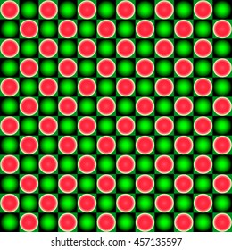 abstract green and red balls on black and green background