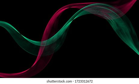 Abstract green and red beautiful digital digital modern magical shiny electric energy laser neon texture with lines and waves stripes, background.