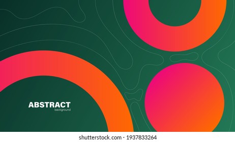 Resumen de fondo moderno de círculo verde y rojo con espacio de copia, vector.