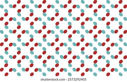 abstract green and red dot on white background with bubbles, round block dot and square block checkerboard flower repeat pattern, replete image, design for fabric printing