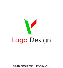 abstract green and red letter Y logo
