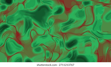 Abstractas fondo de animación de flujo de líquido verde y rojo con un diseño de bucle sin costuras, Abstractos de plástico, Stock Libre de regalías.
