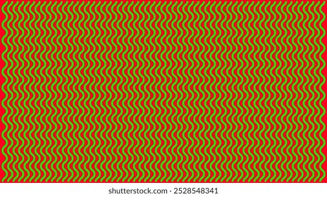Abstract green and red wave pattern background design horizontal zigzag texture. It is customizable file.