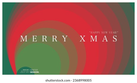 Abstract Green Red Xmas Vector Background. Geometric rounded abstract gradation shapes in minimal modern style. Vector illustration template for Christmas and Winter Holidays.