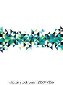 Abstract green retro pattern over a white background