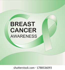 Abstract green ribbon can be used as a vector illustration for breast cancer, design posters, banner.