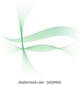 Abstract green ribbons