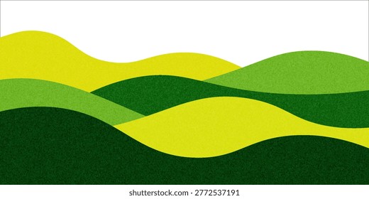 Abstract Green Rice Farm Fields Background. Vector Mountains Landscape with Tea Plantation. Hill Agriculture Pattern Collage. Rural Organic Farmland Illustration.