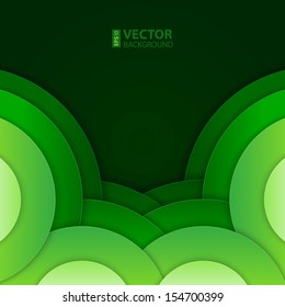 Abstract green round shapes background. RGB EPS 10 vector illustration