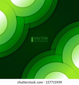 Abstract green round shapes background. RGB EPS 10 vector illustration