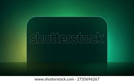 Abstract Green Rounded Rectangle Background With Gradient Lighting