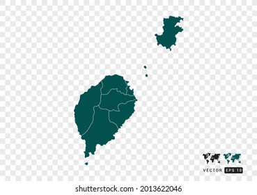Abstract green Sao Tome map. Design vector transparent background.