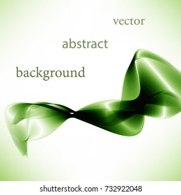 Abstract green satin wave on a light background.